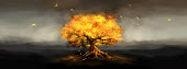 image of burning tree